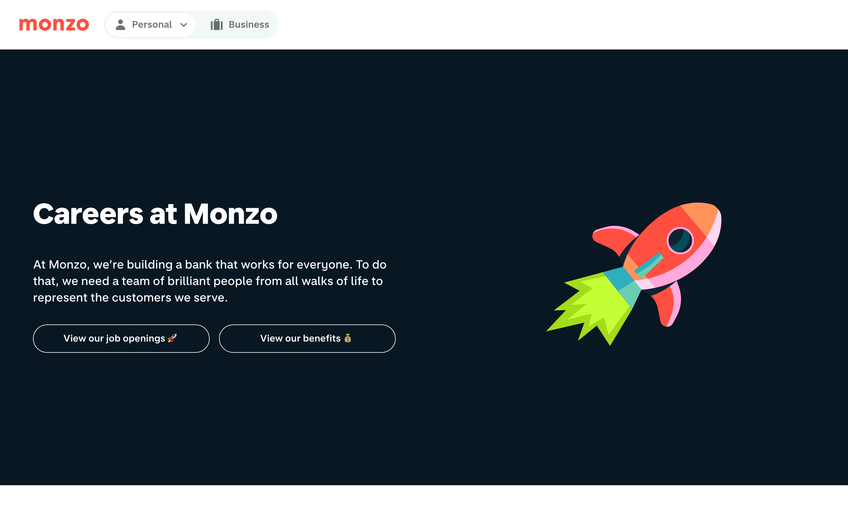 Monzo careers page