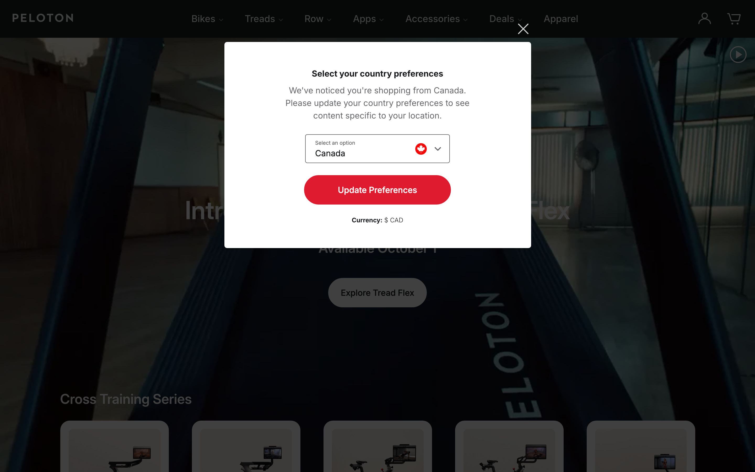 Peloton website color scheme