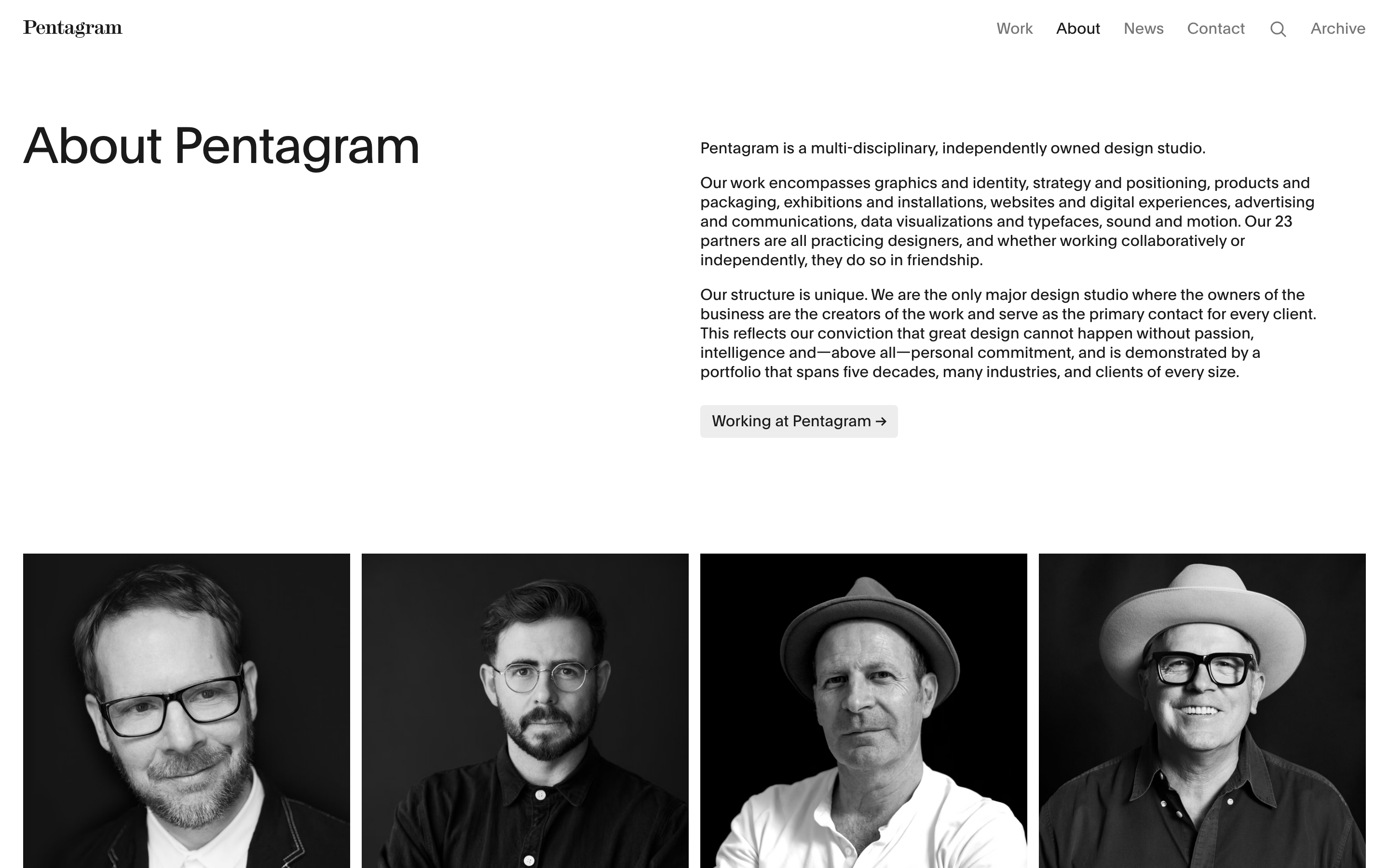 Pentagram about page