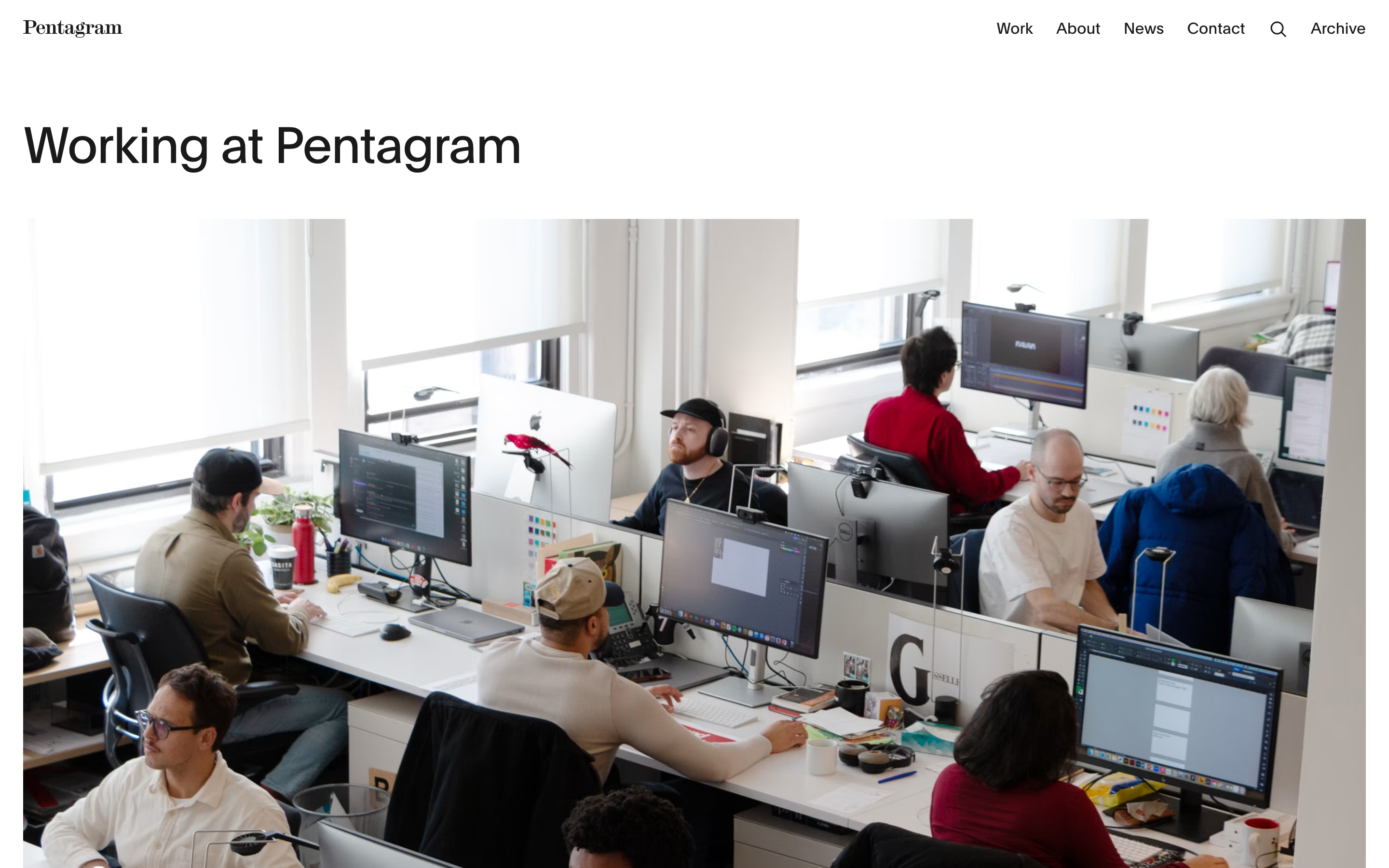 Pentagram careers page