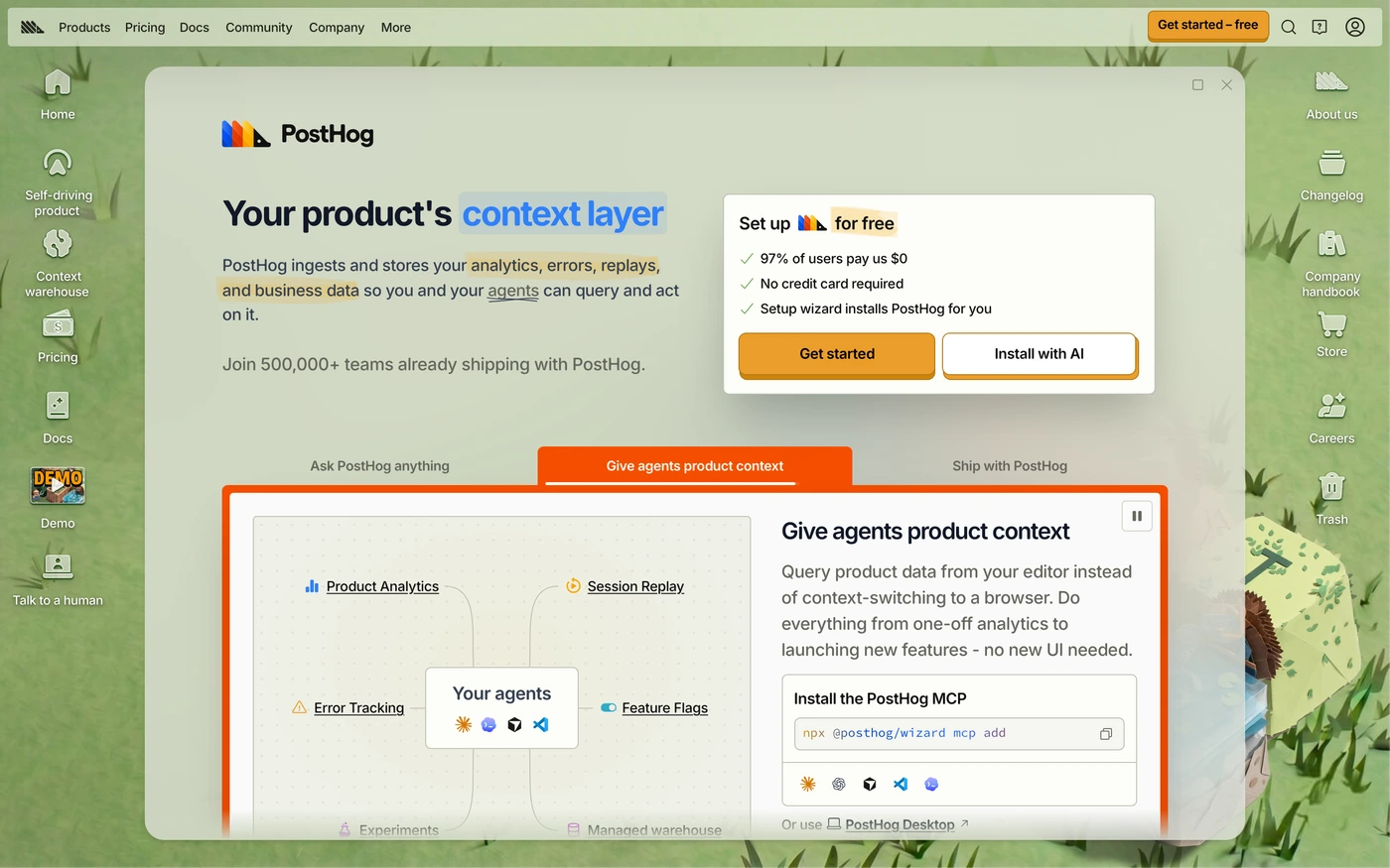 PostHog website