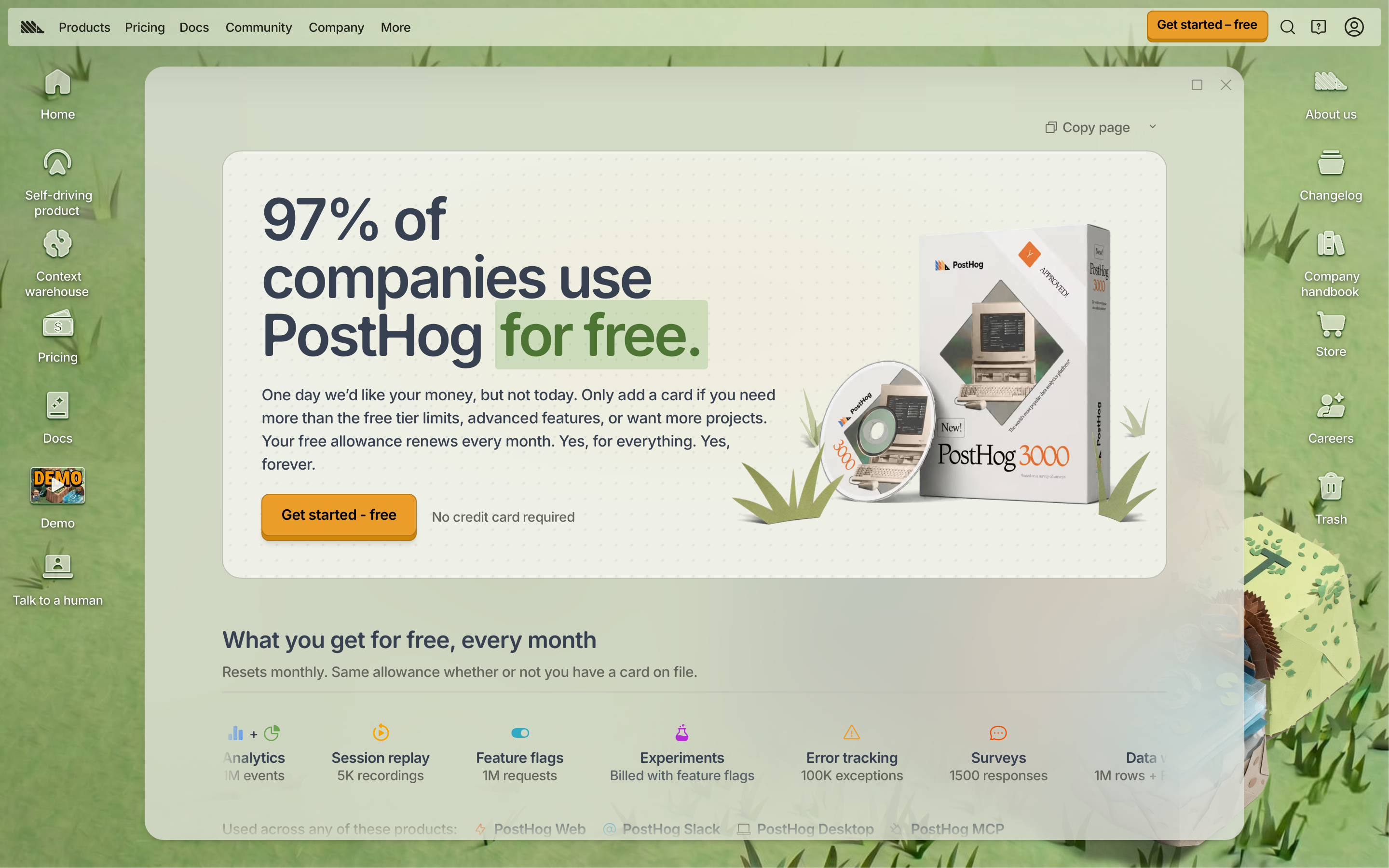 PostHog pricing page