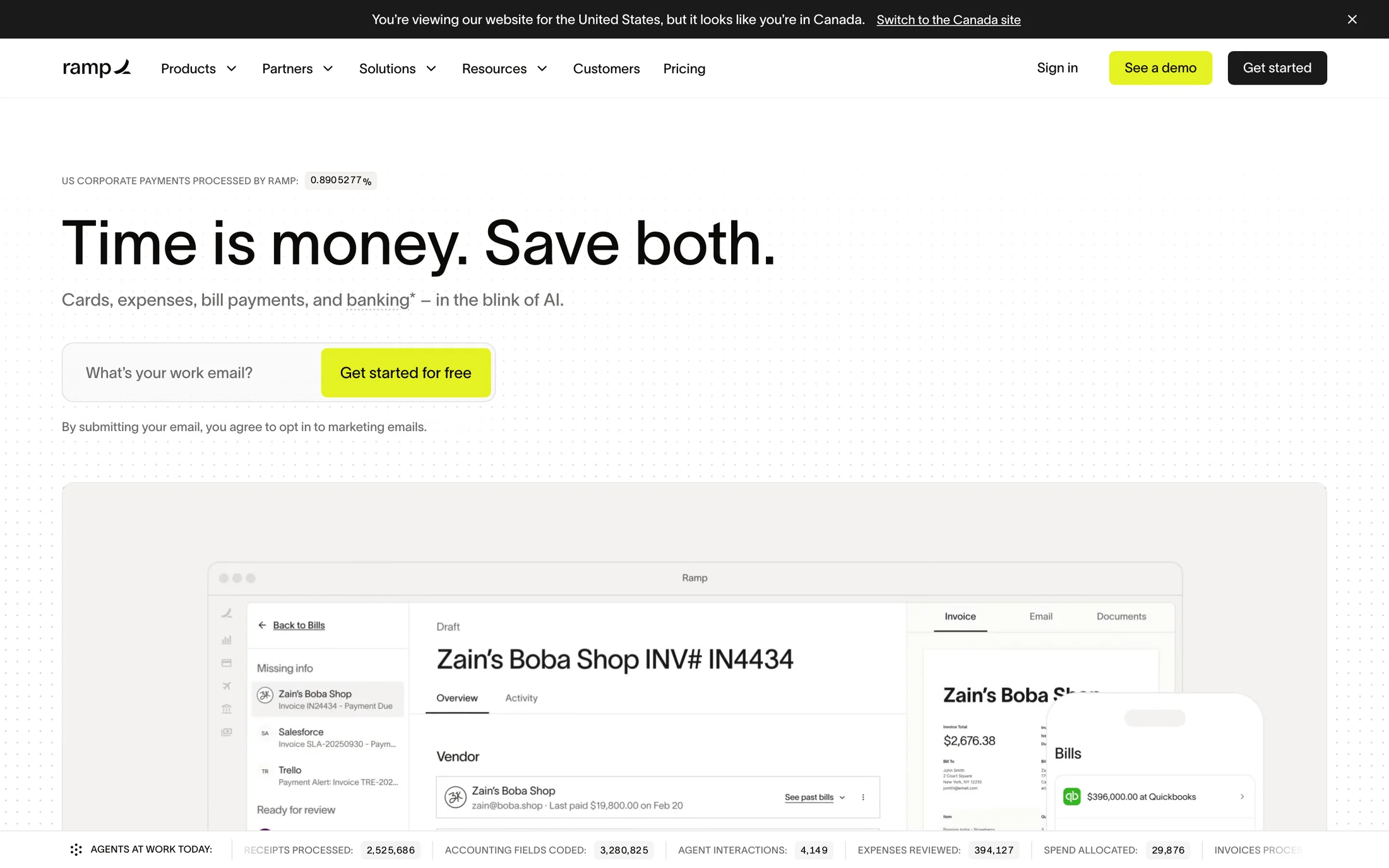 Ramp website color scheme