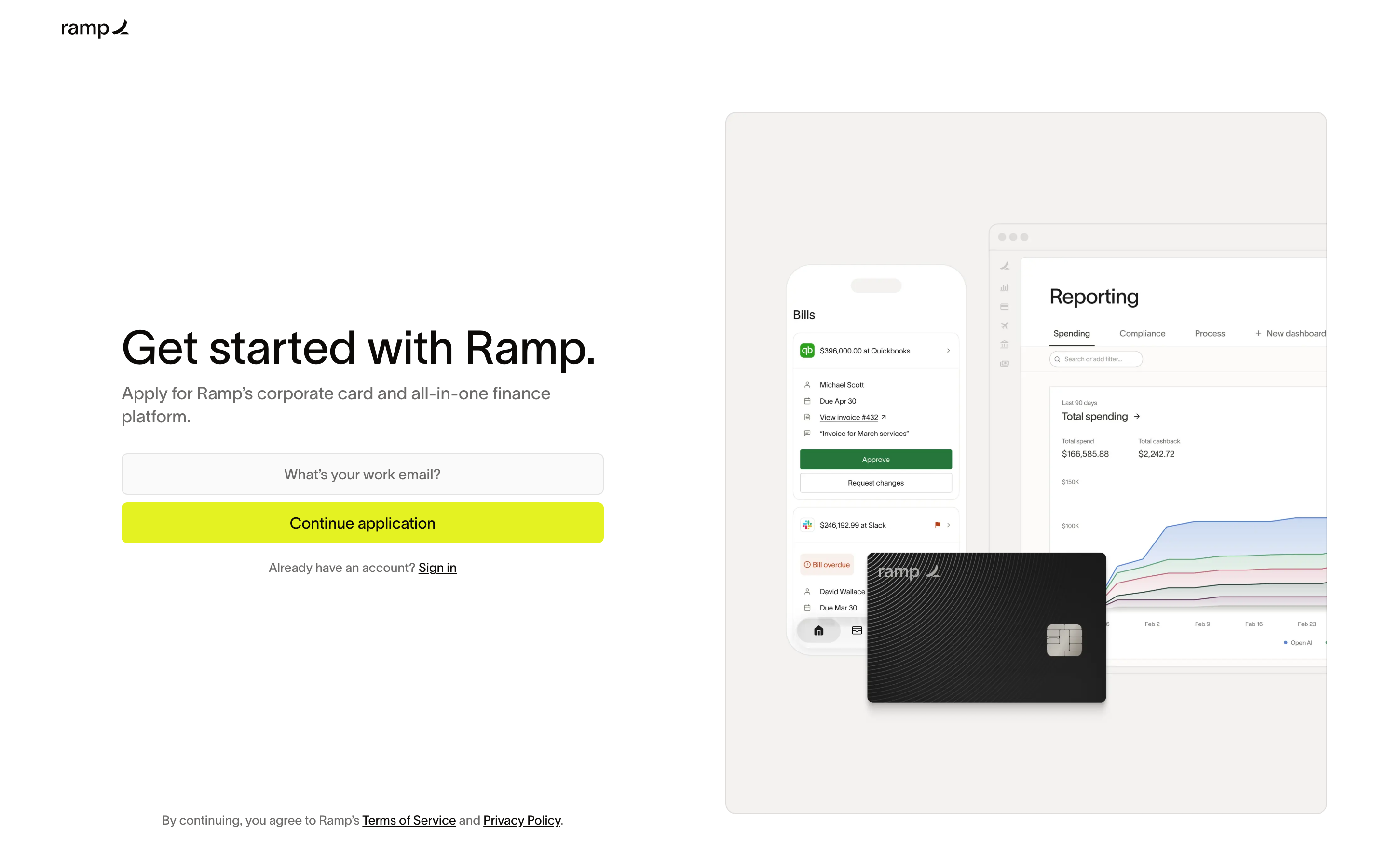 Ramp signup page