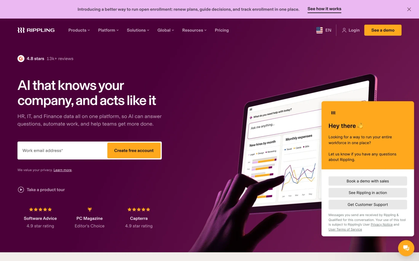 Rippling homepage