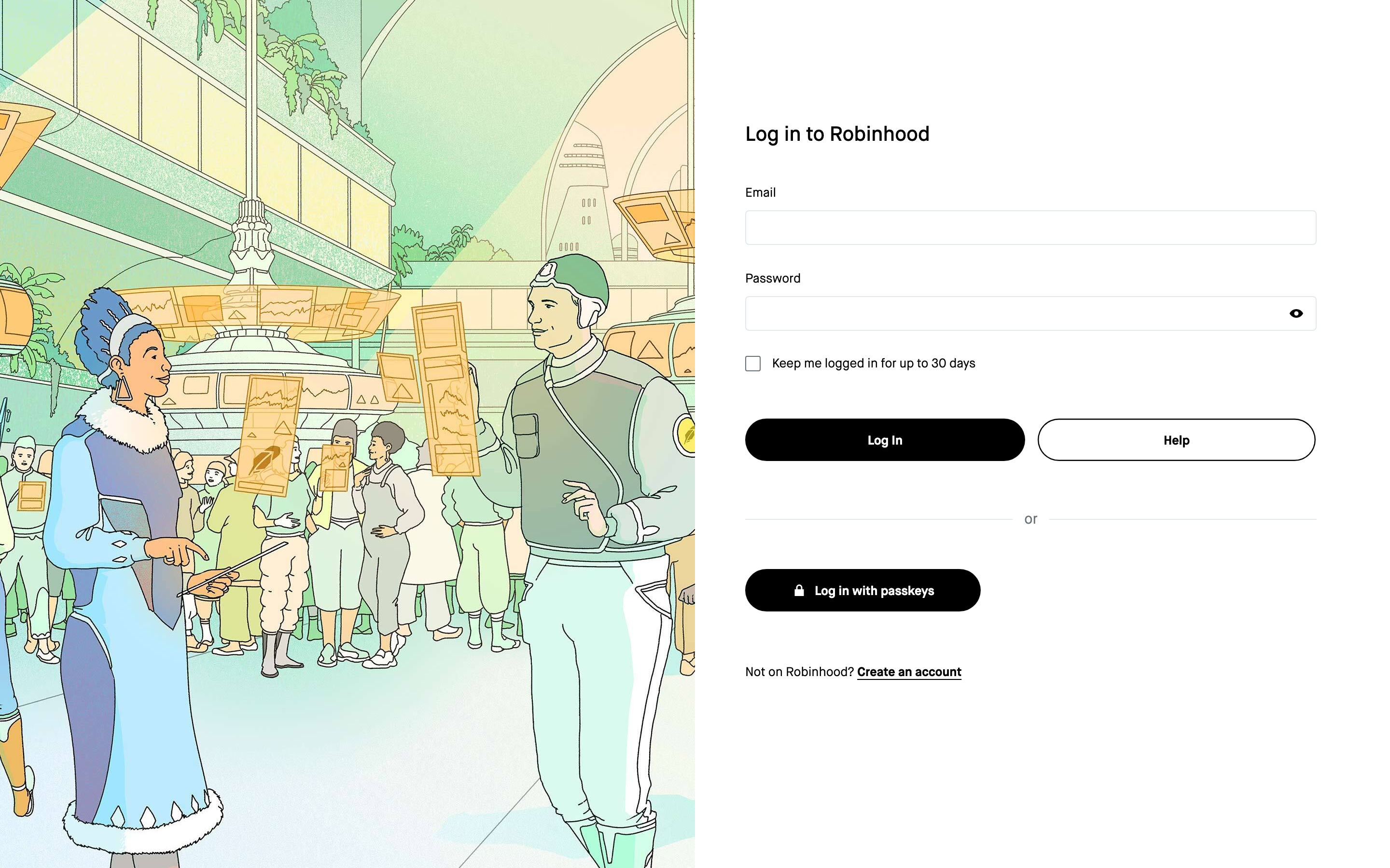 Robinhood login page