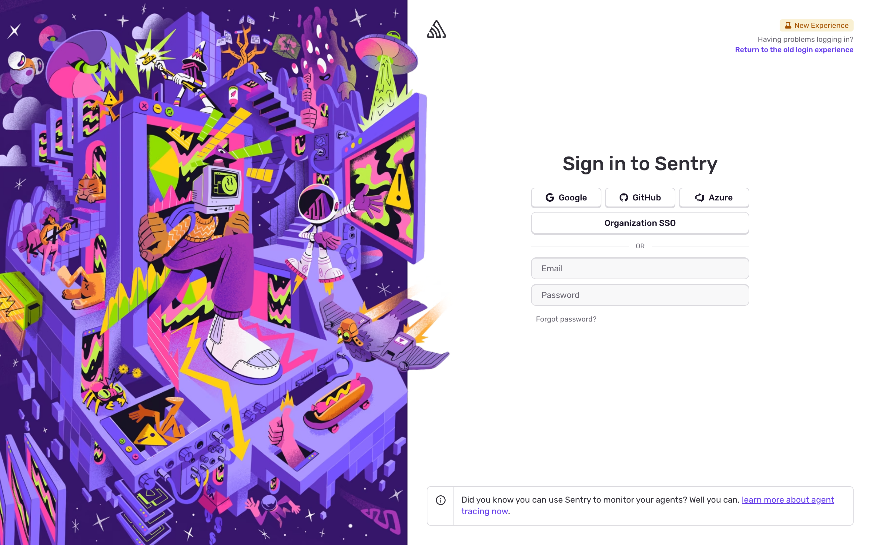 Sentry login page