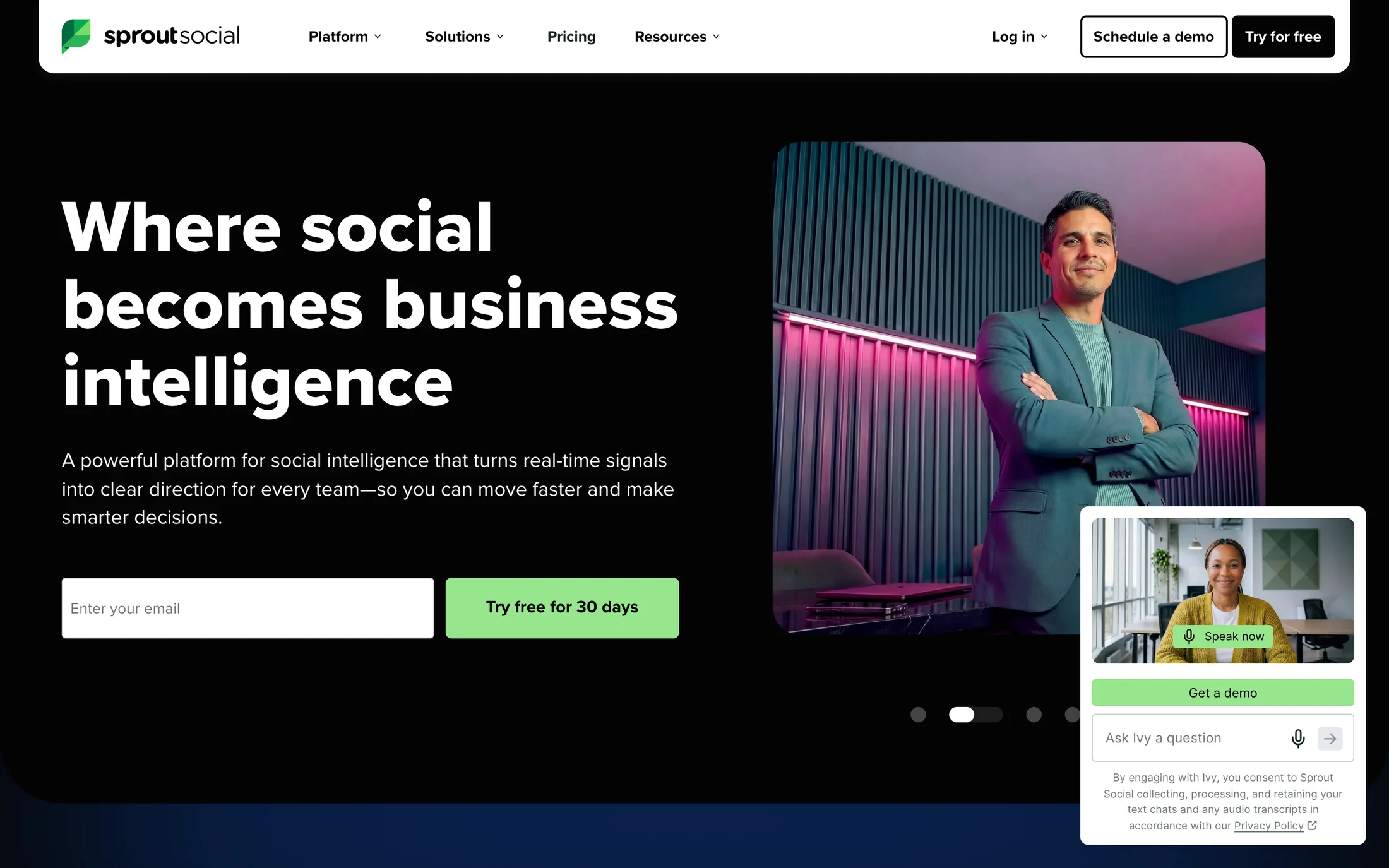 Sprout Social website color scheme