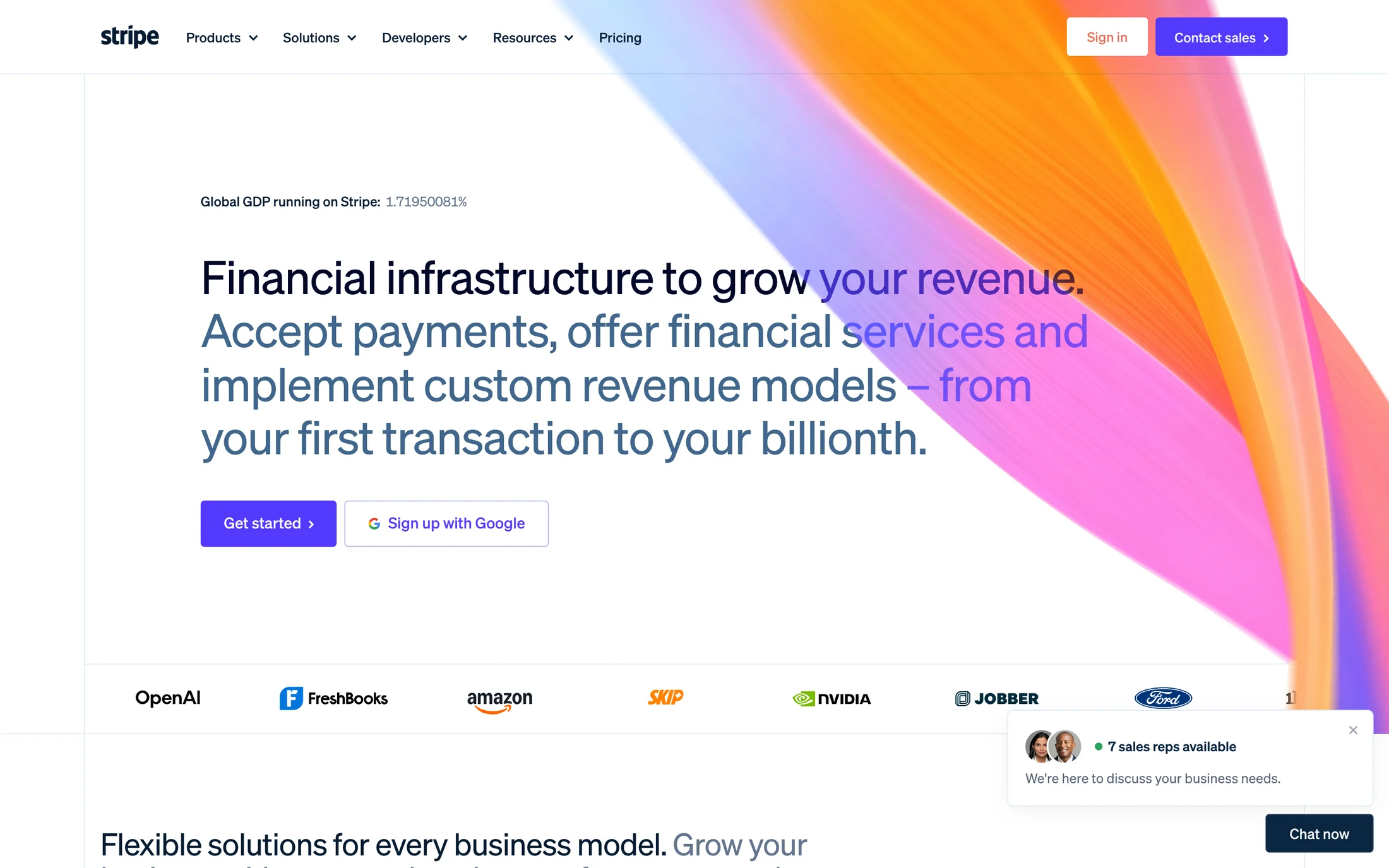 Stripe website color scheme