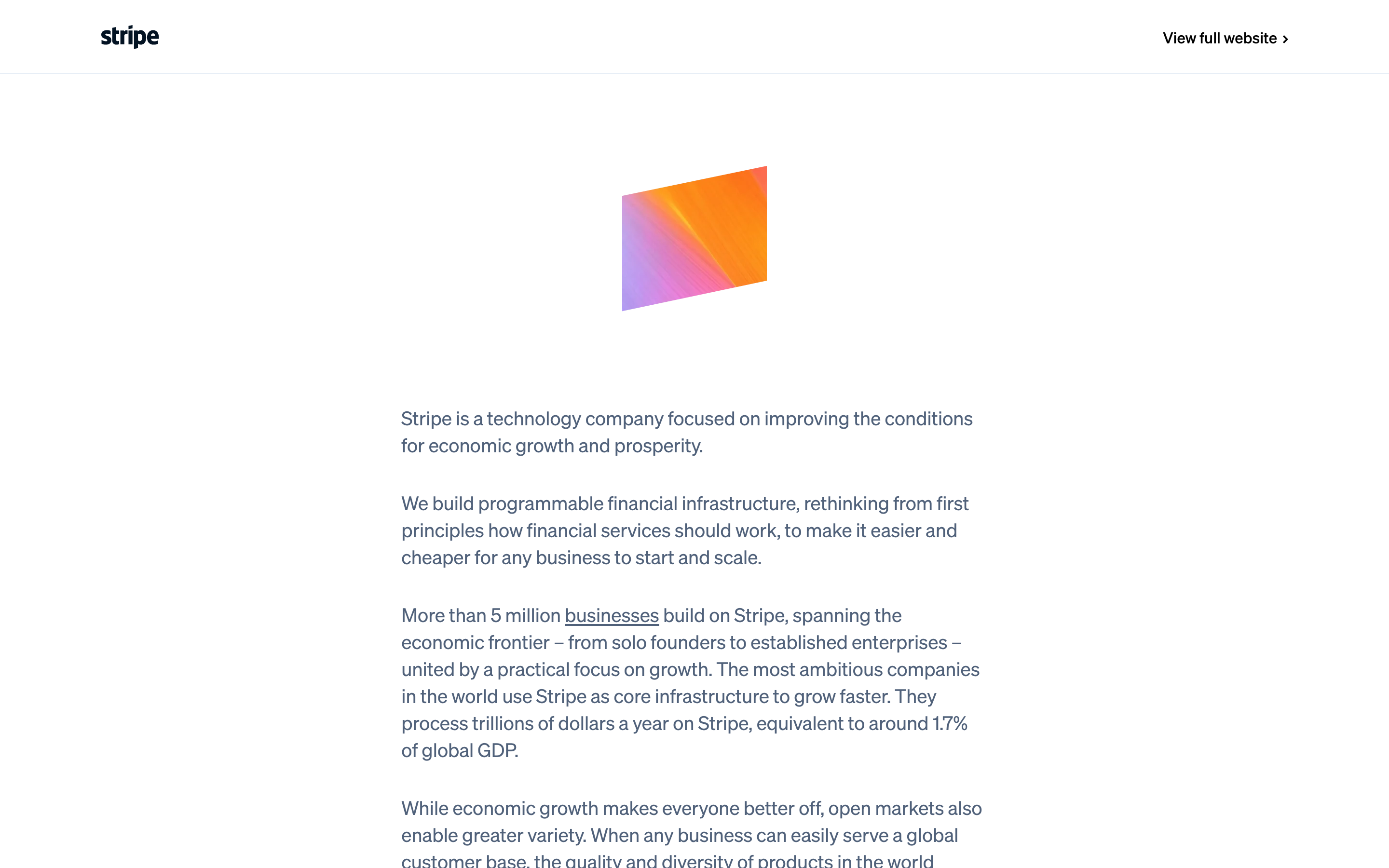 Stripe about page