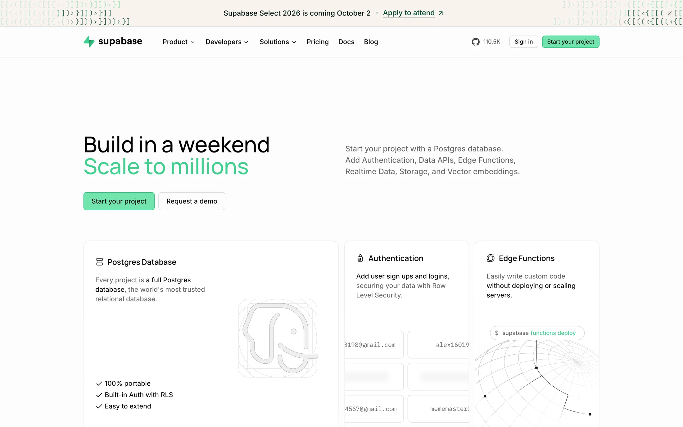 Supabase website color scheme