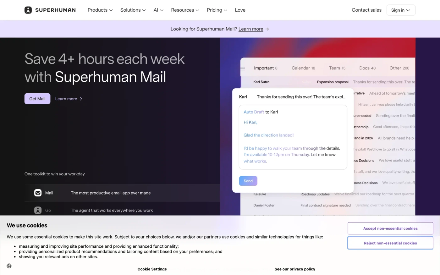 Superhuman homepage
