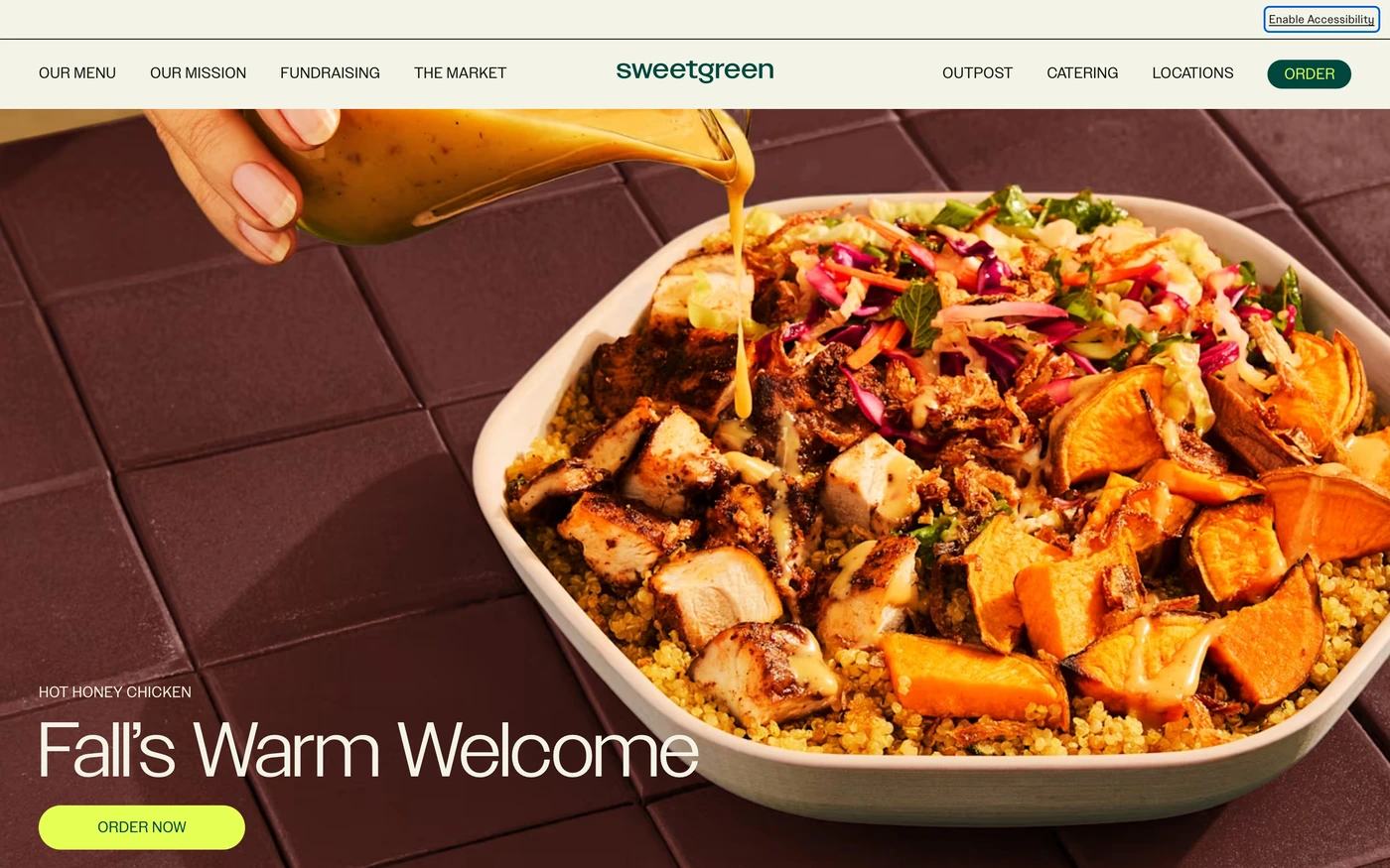 Sweetgreen homepage
