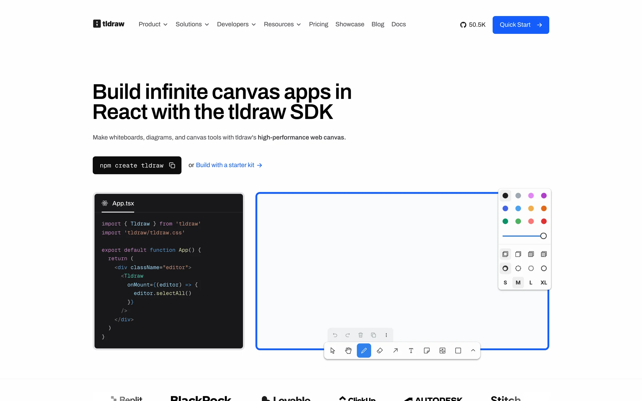 tldraw website color scheme