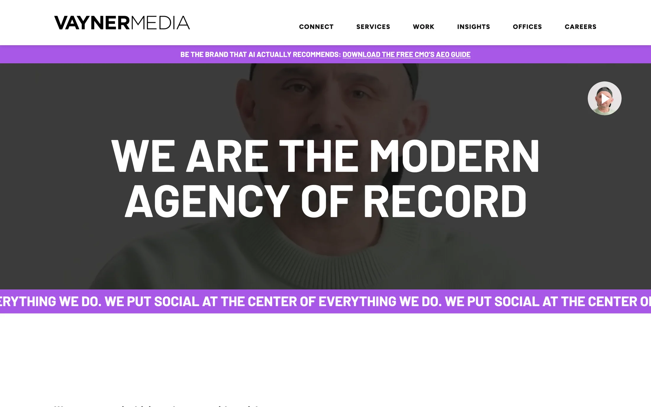 VaynerMedia website color scheme