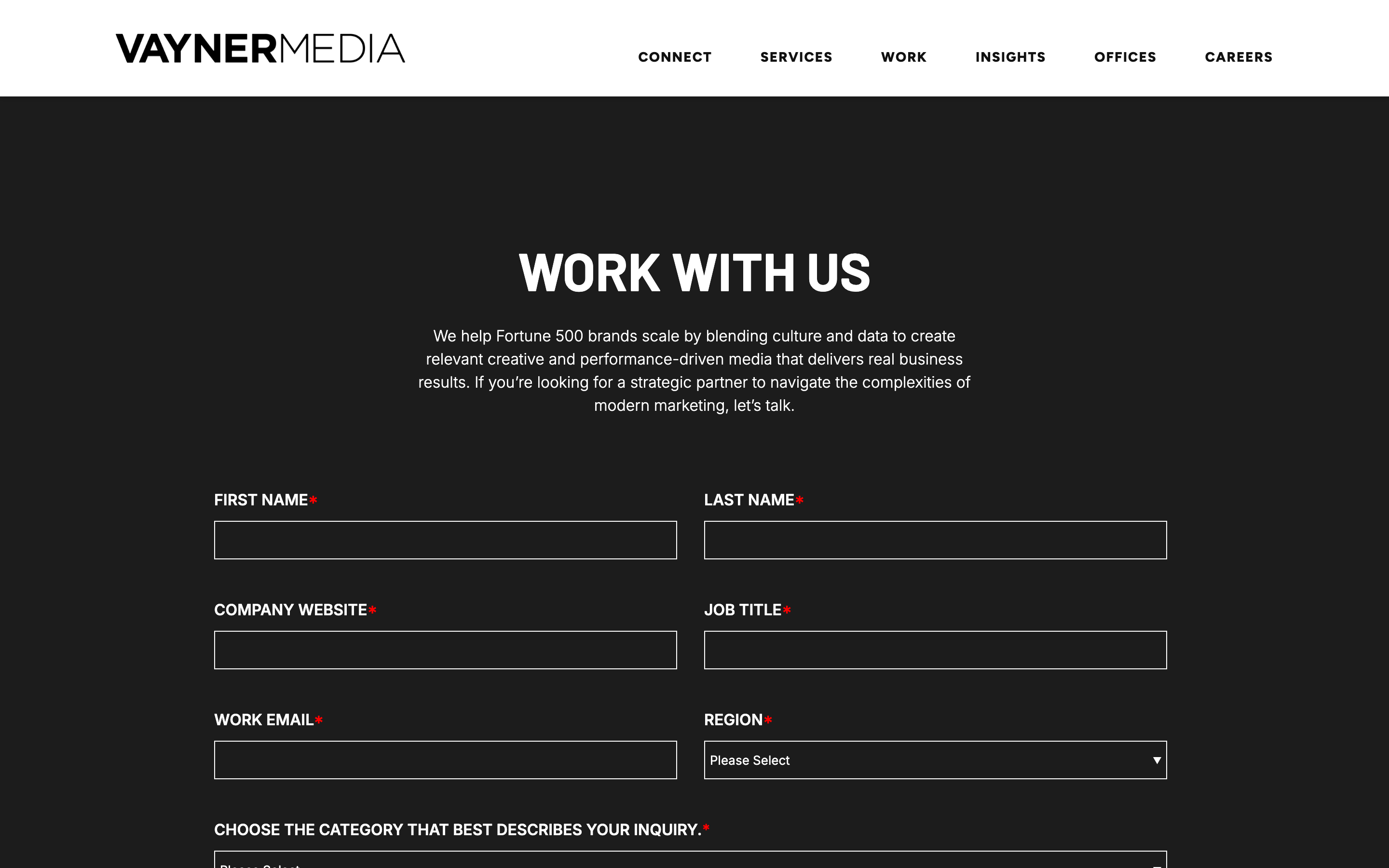 VaynerMedia contact page
