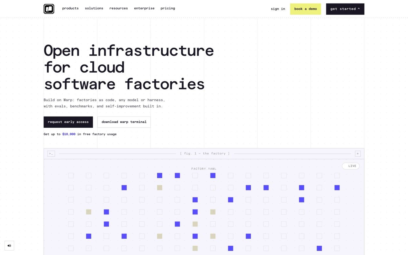 Warp homepage