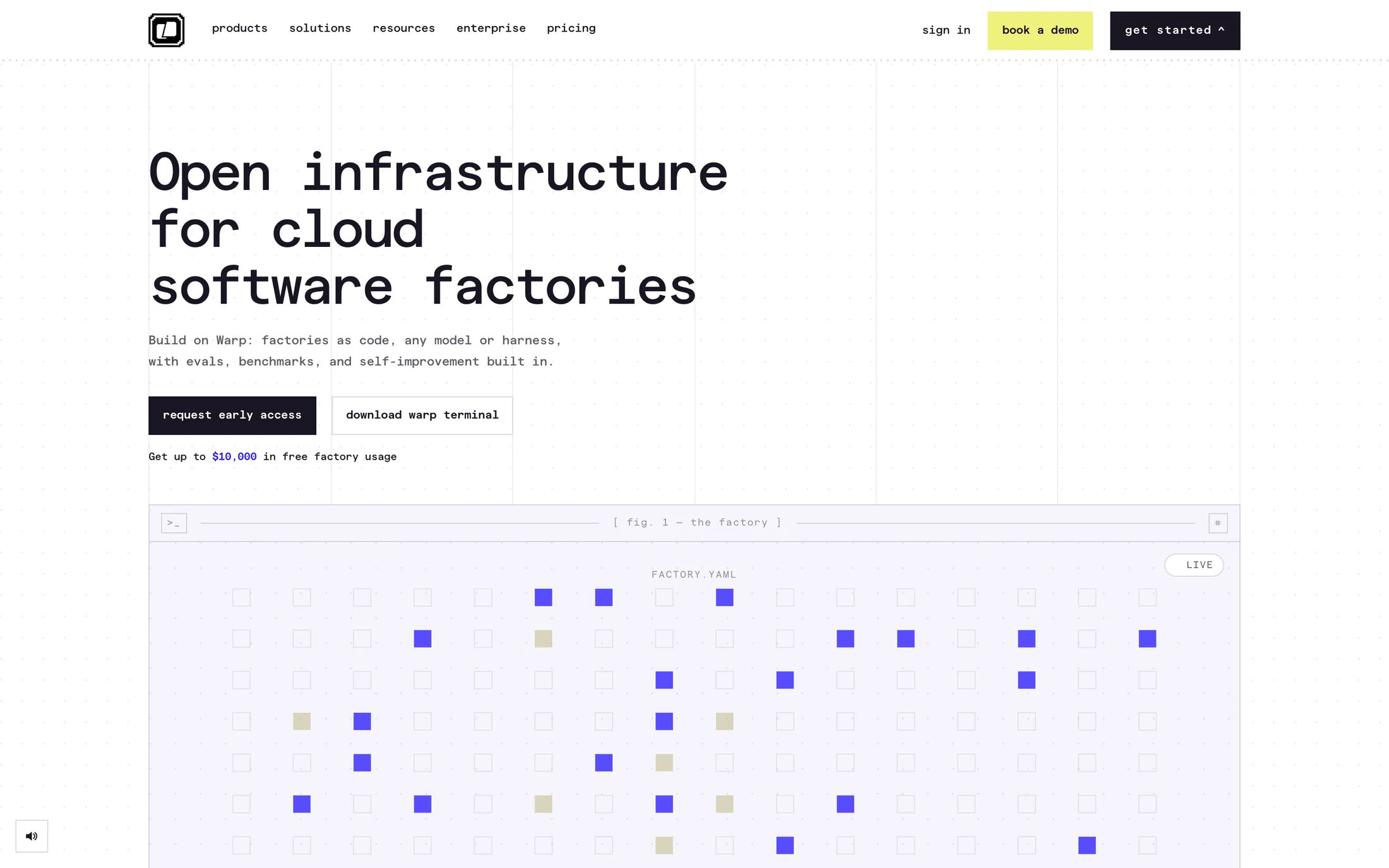 Warp website color scheme