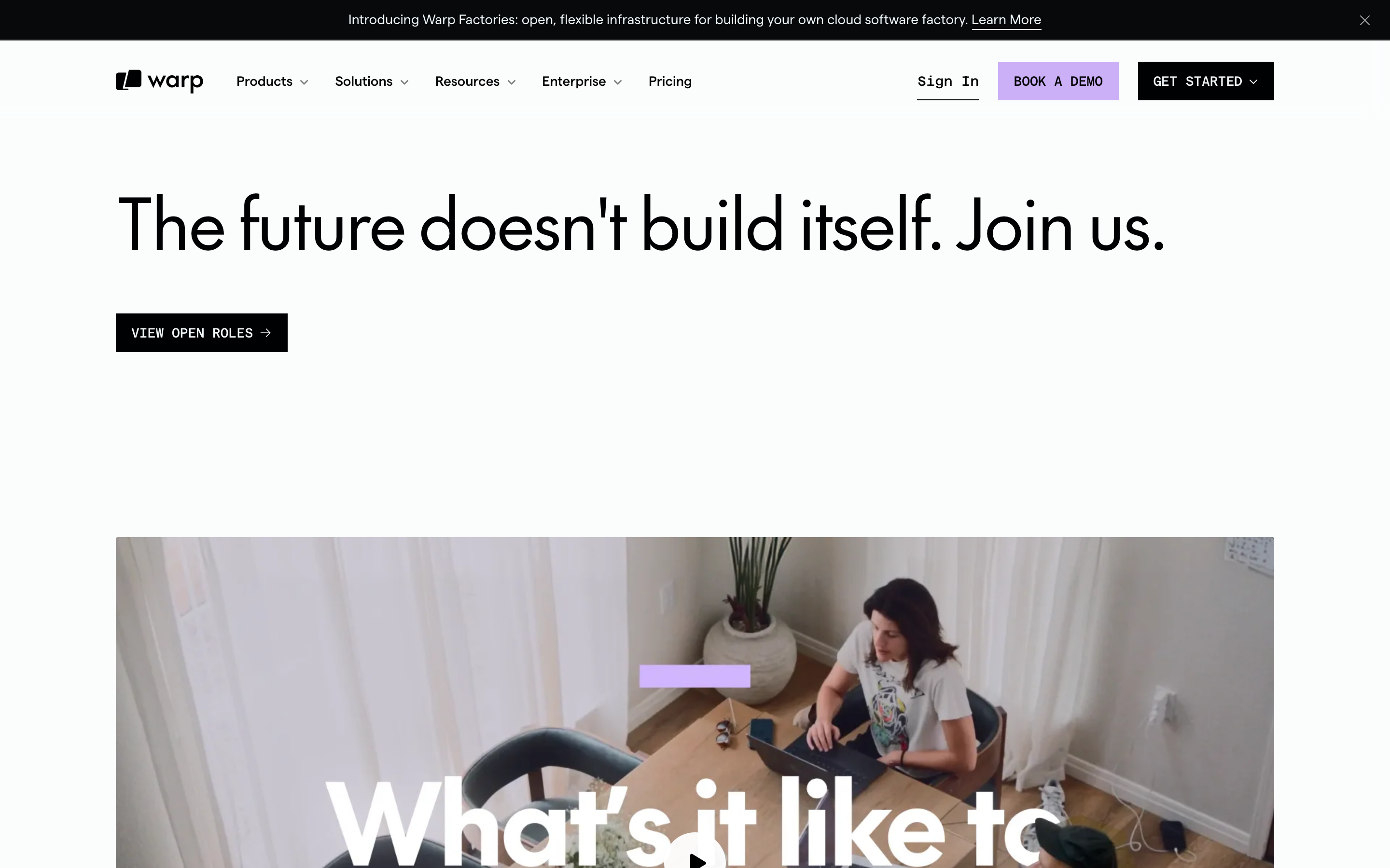 Warp careers page