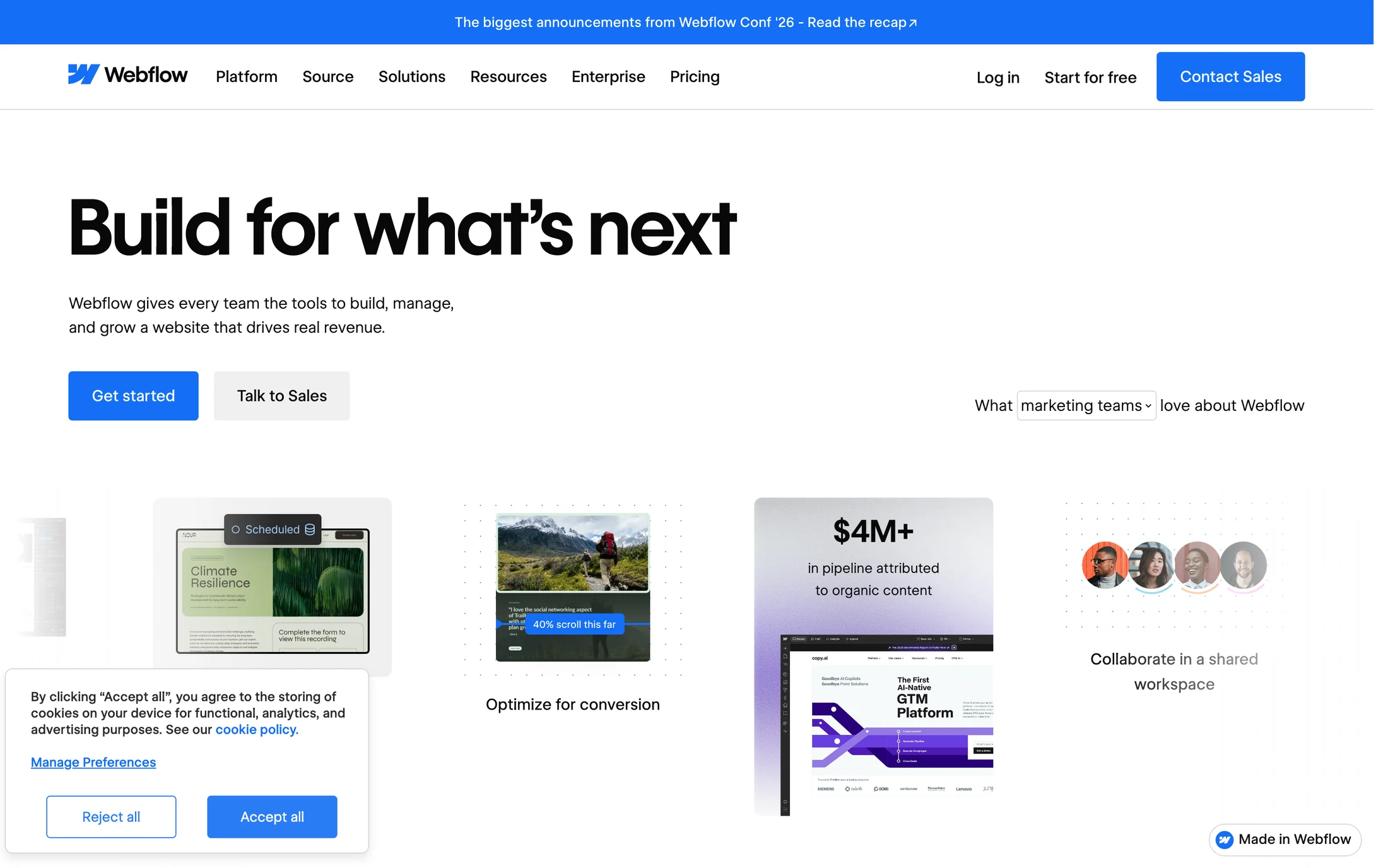 Webflow website color scheme